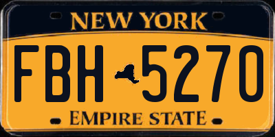 NY license plate FBH5270