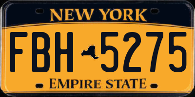 NY license plate FBH5275