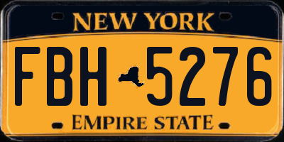NY license plate FBH5276