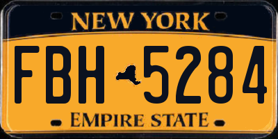 NY license plate FBH5284