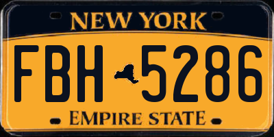 NY license plate FBH5286