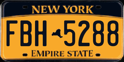 NY license plate FBH5288