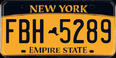NY license plate FBH5289