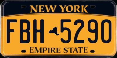 NY license plate FBH5290