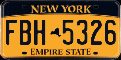 NY license plate FBH5326