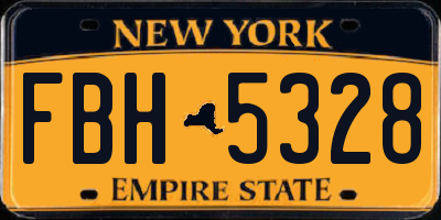 NY license plate FBH5328