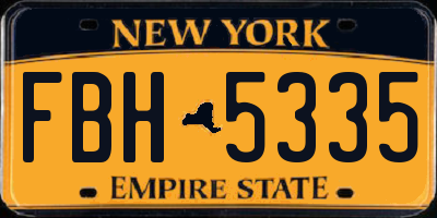 NY license plate FBH5335