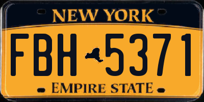 NY license plate FBH5371
