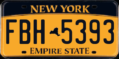 NY license plate FBH5393
