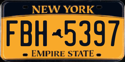 NY license plate FBH5397
