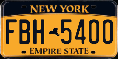 NY license plate FBH5400