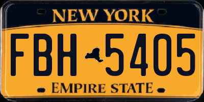 NY license plate FBH5405