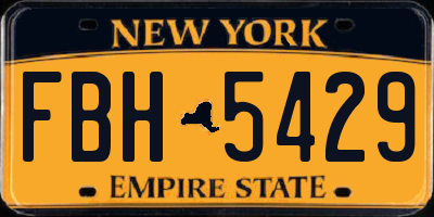 NY license plate FBH5429