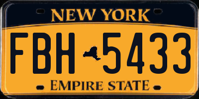 NY license plate FBH5433