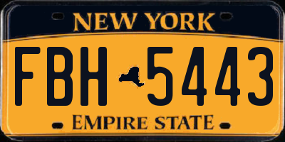 NY license plate FBH5443