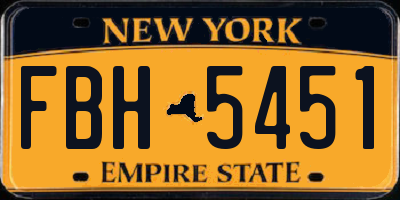 NY license plate FBH5451