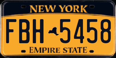 NY license plate FBH5458
