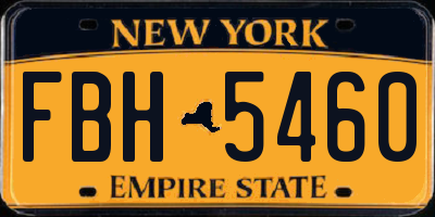 NY license plate FBH5460