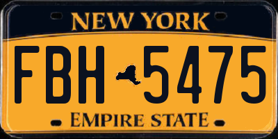 NY license plate FBH5475