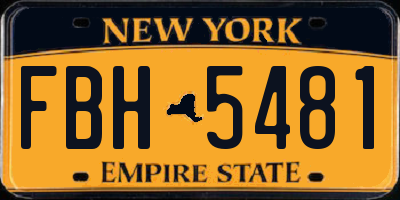 NY license plate FBH5481