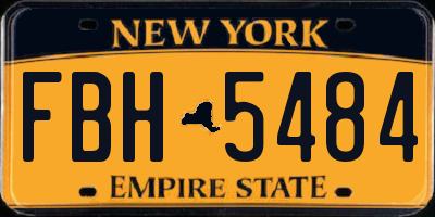 NY license plate FBH5484