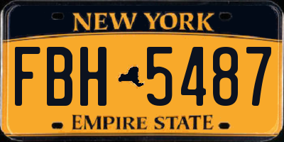 NY license plate FBH5487
