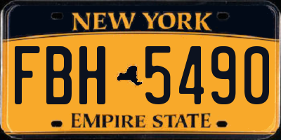 NY license plate FBH5490