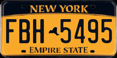 NY license plate FBH5495