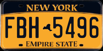 NY license plate FBH5496