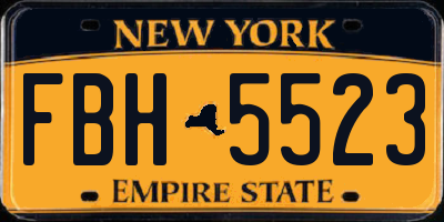 NY license plate FBH5523