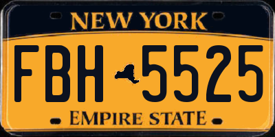NY license plate FBH5525