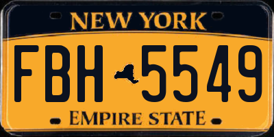 NY license plate FBH5549