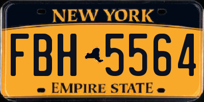 NY license plate FBH5564