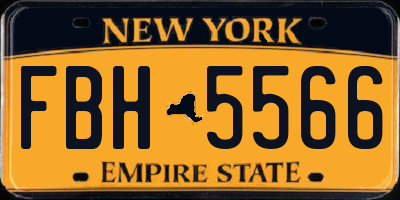 NY license plate FBH5566