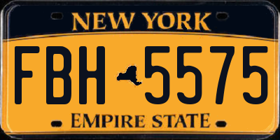 NY license plate FBH5575