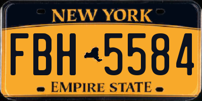 NY license plate FBH5584