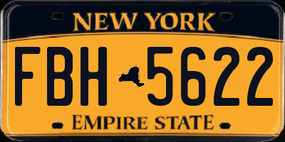 NY license plate FBH5622