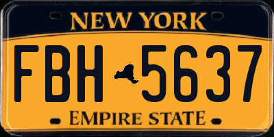 NY license plate FBH5637
