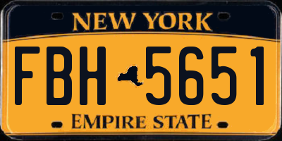 NY license plate FBH5651