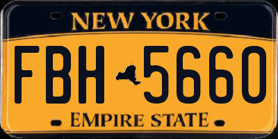 NY license plate FBH5660