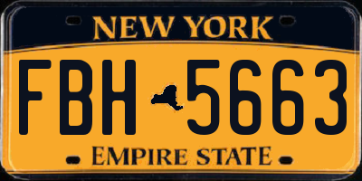 NY license plate FBH5663