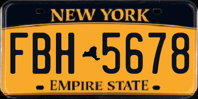 NY license plate FBH5678