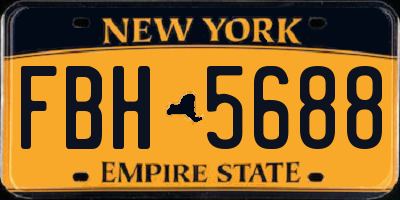NY license plate FBH5688