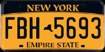 NY license plate FBH5693