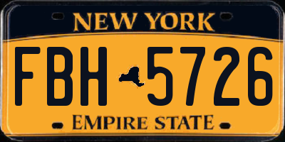 NY license plate FBH5726