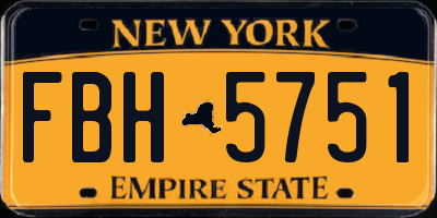 NY license plate FBH5751