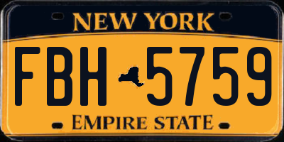 NY license plate FBH5759