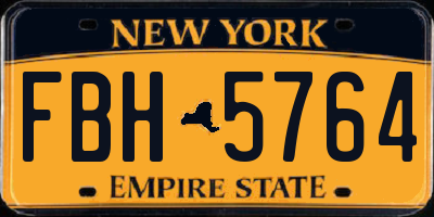NY license plate FBH5764
