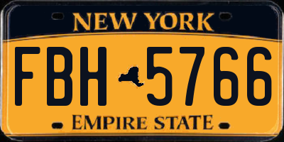NY license plate FBH5766