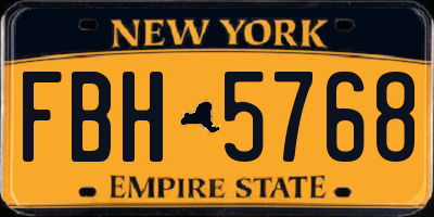 NY license plate FBH5768